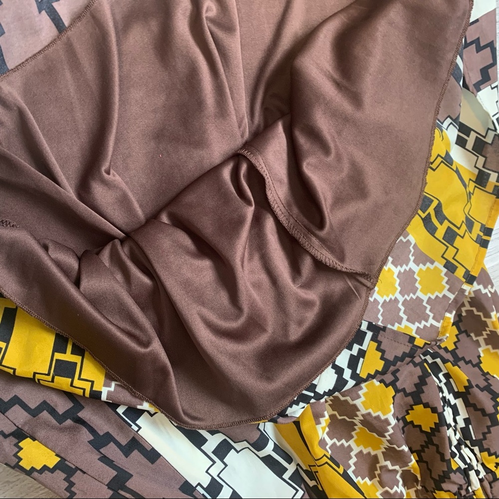 Torrid plus size dress strapless boho Aztec print brown yellow size 14 US - Picture 12 of 15